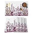 thumbnail image 1 of Red Botanical Placemats Set of 4 Dragonfly Flower Leaf Retro Chinese Place Mats Indoor Wipeable Table Mats Washable Cloth Dining Table Placemats for Kitchen Holiday Party Home Decor 13x19 Inch, 1 of 9