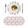 thumbnail image 1 of Red Botanical Round 13 Inch Placemats Set of 4, Pastoral Elegant Spring Floral HeatResistant Non Slip Place Mats for Dining Table, Wipeable Braided Kitchen Table Mats for Housewarming, 1 of 9