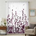 thumbnail image 1 of Red Botanical Sheer Curtains 45 Inches Long, Dragonfly Flower Leaf Retro Chinese Light Filering Curtains, Breathable Simi Curtain Privacy Drapes for Kitchen Bathroom Small Window Treatment, 1 of 9