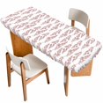 thumbnail image 1 of Red Botanical Table Cloths for 8 Foot Rectangle Tables, Pastoral Elegant Spring Floral Patio Waterproof Elastic Fitted Tablecloths, Washable Rectangular Table Cover for Camping, 1 of 8