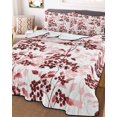 thumbnail image 1 of Red Botanical Twin XL Size Down Alternative Comforter, Lightweight Comforter Quilt Bedding Set with Pillow Shams Vintage Nature Flower Floral All Seasons Bed Comforter Duvet Insert 68"x98", 1 of 7