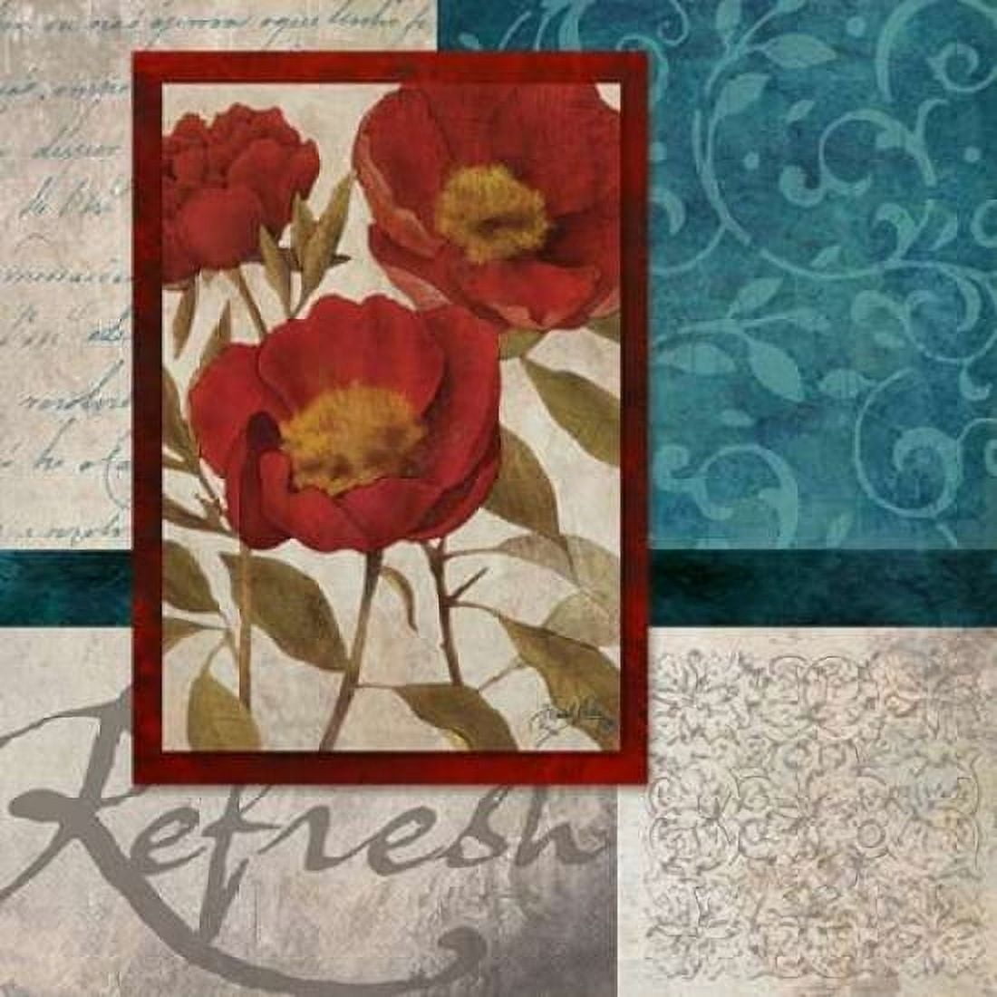 Red Botanicals I Canvas Art - Elizabeth Medley (24 x 24)