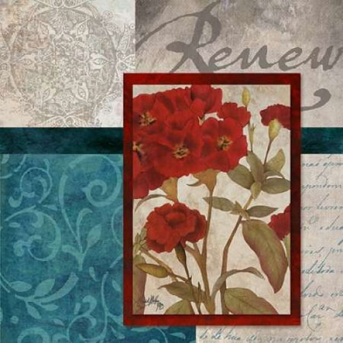 Red Botanicals II Canvas Art - Elizabeth Medley (24 x 24)