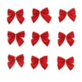 thumbnail image 1 of Red Bow Flocking Soft Texture Christmas Tree Accessories Christmas Decorations Gift Box Bow 12/24/36/48Pcs, 1 of 6