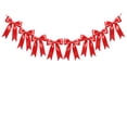 thumbnail image 1 of Red Bow Garland - 8-Piece Satin Bow Banner, Festive Red Decoration with Long Streamers, for Christmas, Wedding, Birthday, Party, Home, Mantel, Bedroom, Gift Wrapping, 1 of 6