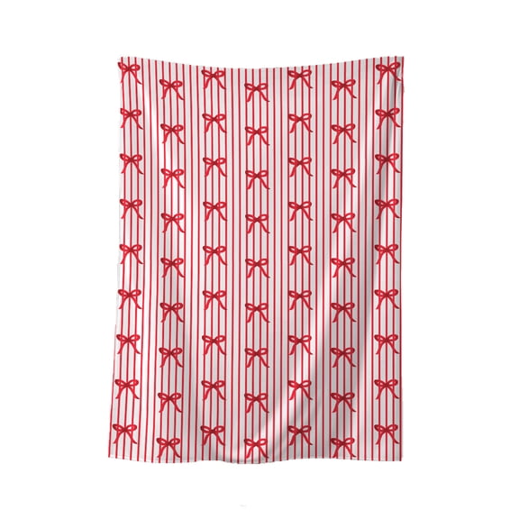 Red Bow Tie Patterned Flannel Blanket, Soft Polyester Nap Throw Blanket, Versatile Warm Lightweight Sofa Cover, for Home Office Air Conditioned Spaces, Travel Gift Idea
