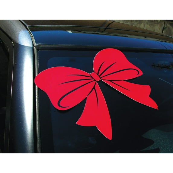 Red Bow Window Decal - 10 1/4"H x 14"W - Pack of 12