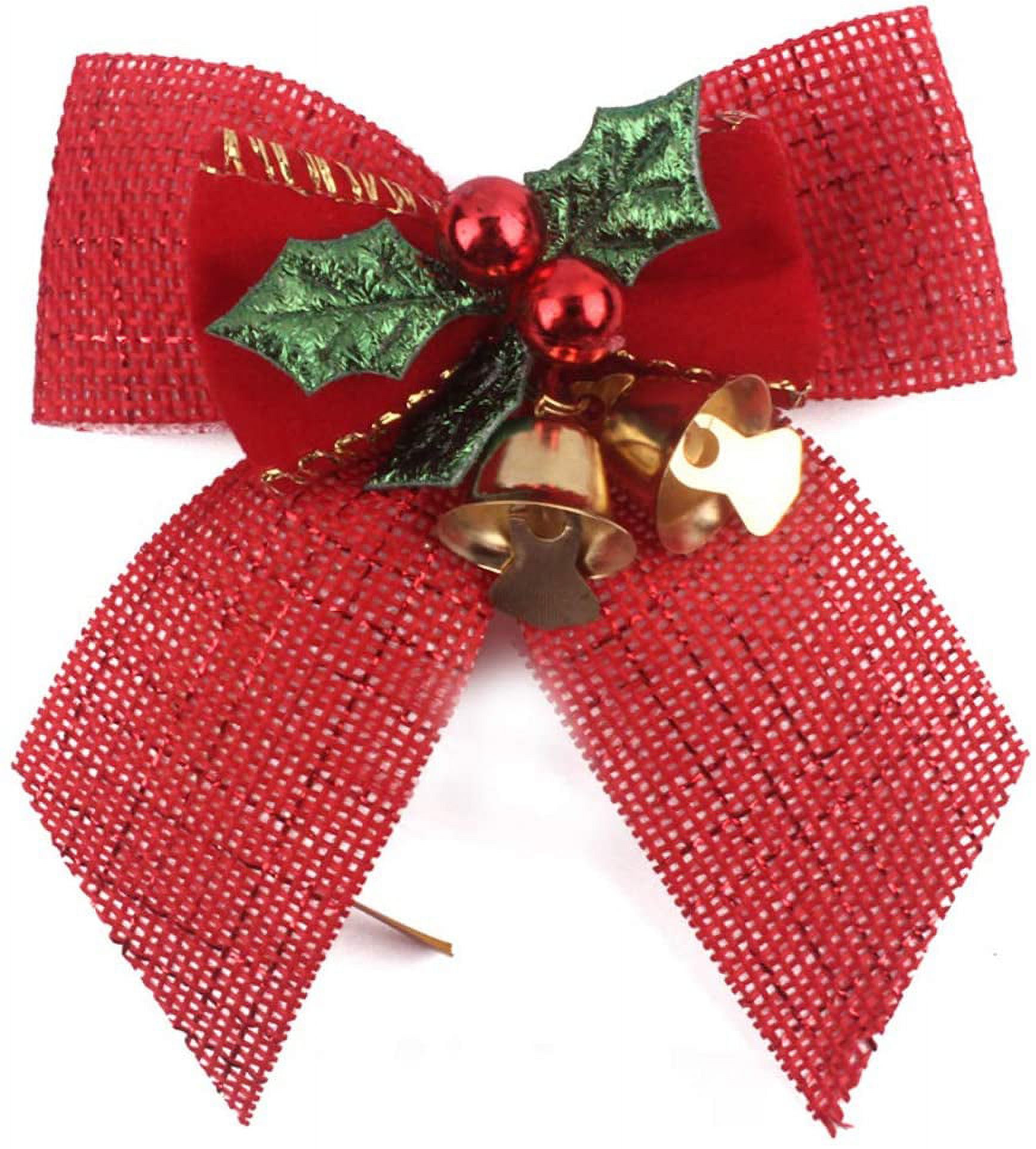 Red Bows Christmas Decorations Big Wired Burlap Bow for Wreaths Outdoor