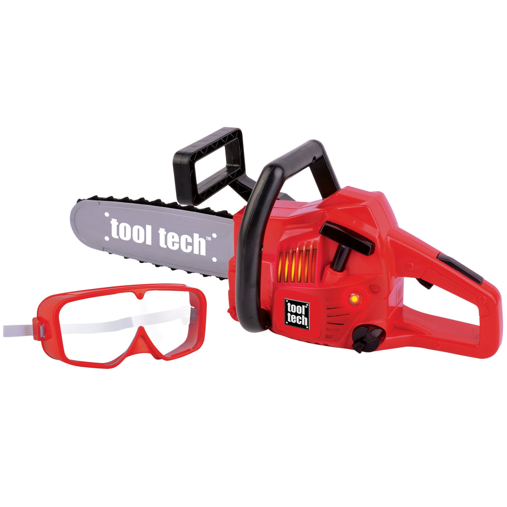 Red Box: Tool Tech: Toy Powerized Chain Saw & Goggles - Lights & Sounds, Realistic Vibrating Motion, Yard Work & Outdoor Pretend Play, Kids 3+