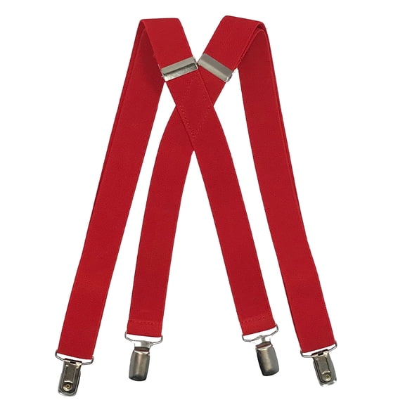 Red Boys Suspenders 1 inch X Back Spencer J's