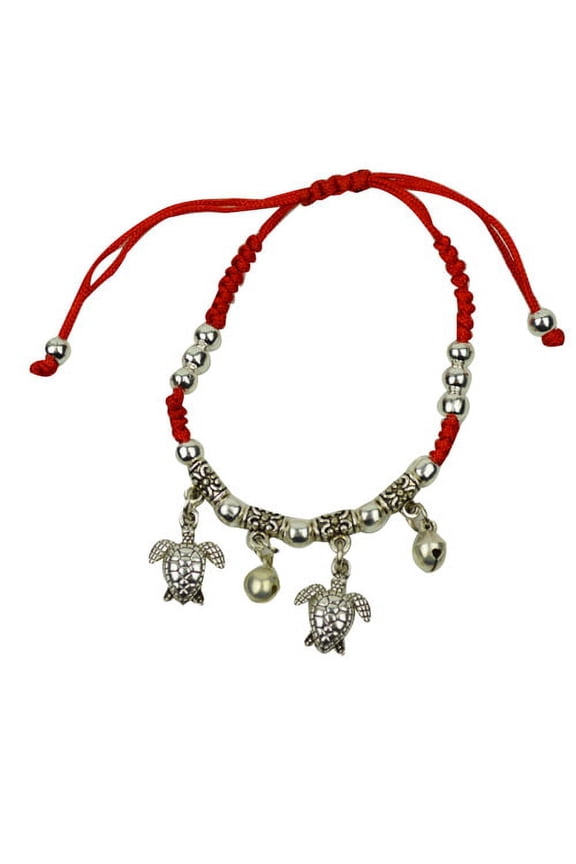 Red Bracelet with 2 Dangly Turtles