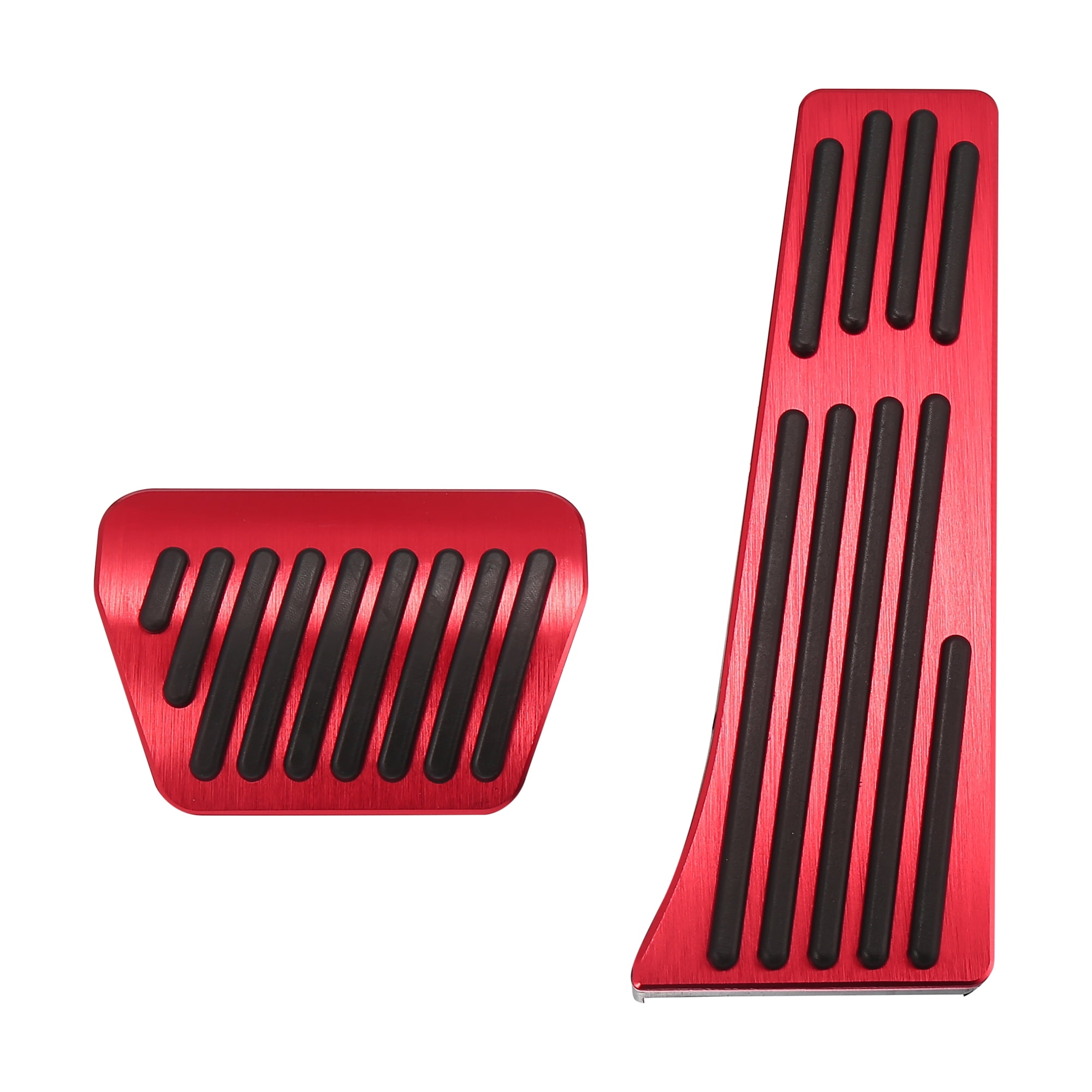Red Brake and Gas Accelerator Pedal Covers Kit Anti Slip Aluminum