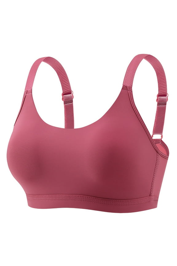 Red Bras for Women No Underwire Women's New Plus Size No Underwire Top Bra Thin Breathable Big Breasts To Show Small Beauty Back Four Bra