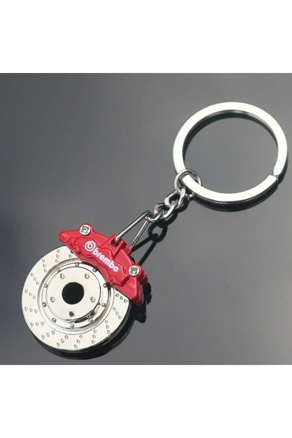 Red Brembo Brake Caliper and Rotor Keychain Key Chain Keyring