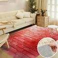 thumbnail image 1 of Red Brick Stone Wall Grass Soft Large Area Rugs Washable Rug With Non-Slip Backing Carpet For Living Room Bedroom Kitchen, 1 of 6