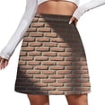 thumbnail image 1 of Red Brick Wall, Brick Stone Wall Women's High Waist Skirt Stretchy Casual Mini Skirt, 1 of 8