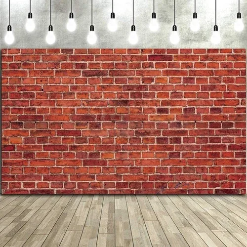 Red Brick Wall Party Backdrop, Large Fabric 72.8 X 43.3 Inch,