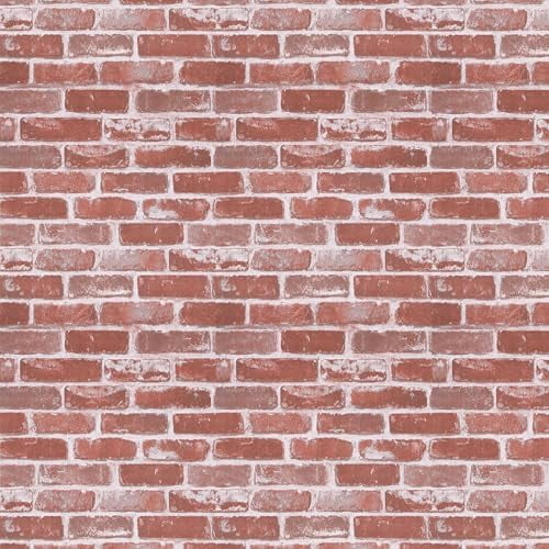 Red Brick Wallpaper 17.7"×393.7" Peel and Stick Wallpaper Faux Brick Wallpaper Self Adhesive Removable Wallpaper for Bedroom Livingroom Decoration