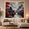 thumbnail image 1 of Red Bridge and East Asian Pavilion Tapestry Wall Hanging, 1 of 7