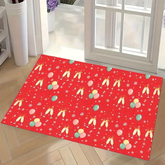Red British Plaid Doormat Welcome Doormats Plaid Rugs Farmhouse Layered Door Mat Perfect for Front Door Porch Outdoor Rug