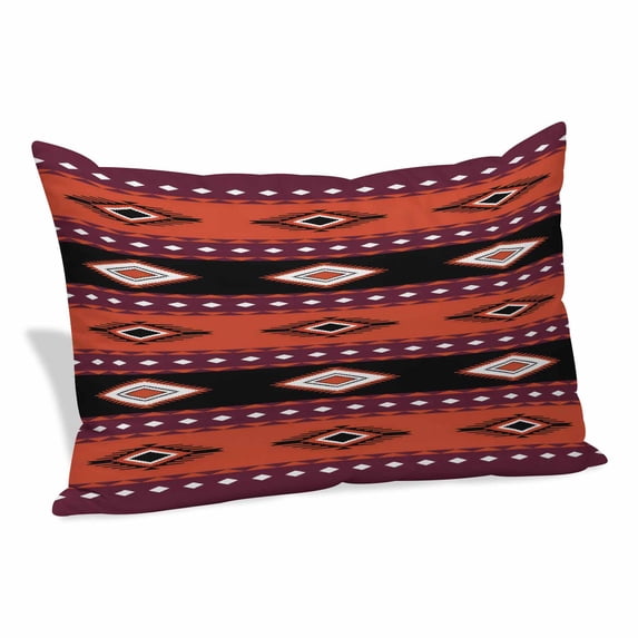 Red Brown Boho Pillow Covers, Linen Long Throw Pillow Case, Vintage Ethnic Tribe Retro Abstract Art Holiday Pillow Protector Decorative Cushion Cover for Living Room/Bedroom 20" x 36"