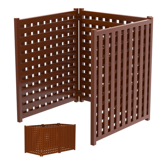 Red Brown Cedar Fence Panels, Privacy AC Enclosure, Pet-Safe Pool Barrier, Designed for Homes, Parks, Rental Properties