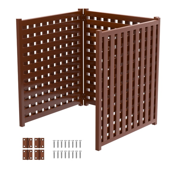 Red Brown Cedar Fence Panels, Secure AC Enclosure, Pet-Safe Pool Barrier, Designed for Homes, Garages, Rental Properties