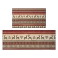 thumbnail image 1 of Red and Brown Christmas Pattern Kitchen Rugs Sets Of 2,Anti Fatigue Kitchen Mat Rugs Non Slip Washable,Decorative Kitchen Floor Mats for Kitchen,Sink,Laundry,17"x30"+17"x47", 1 of 7