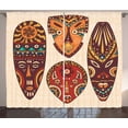 thumbnail image 1 of Ambesonne Tribal Curtains 2 Panel Set, Indigenous Folk Graphic, 108" x 90", Multicolor, 1 of 2