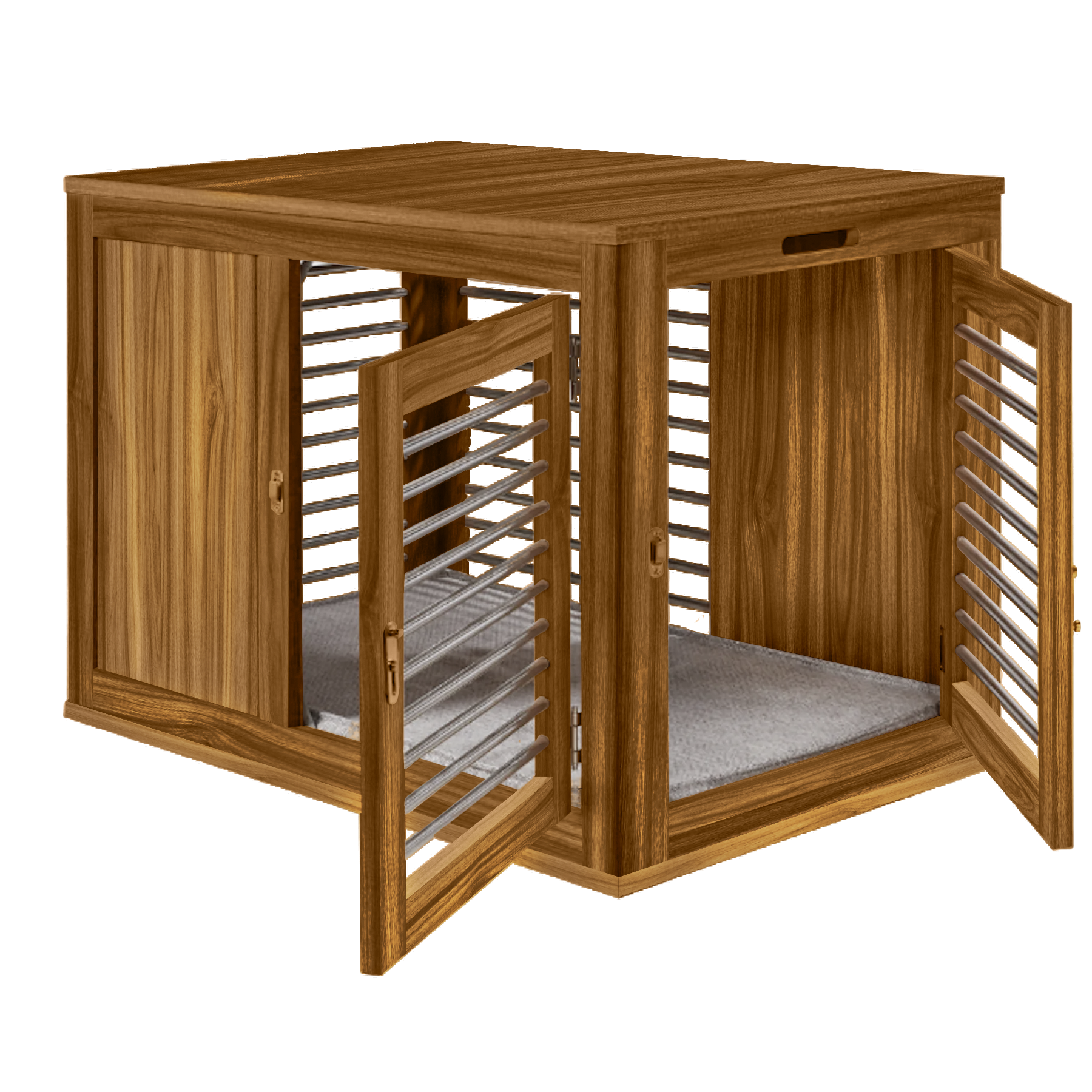 Red & Brown Hickory Dog Puppy Crate Kennel House Modern Stylish Pet