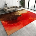thumbnail image 1 of Red Brown Marble Texture Area Carpet, Retro Gilt Luxury Indoor Rugs, Easy Clean Carpet with Anti-Slip Backing Not Falling Off for Bedroom Living Room Dining Room Office 5x6ft, 1 of 7