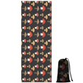 thumbnail image 1 of Red Brown Mushroom Black Pattern Hot Yoga Mat Towel Non Slip for Hot Yoga - Quick-Drying Yoga Mat Cover with 4 Corner Pockets with Travel Bag - Hot Yoga Towel Non Slip 70"x26", 1 of 6