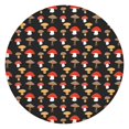 thumbnail image 1 of Red Brown Mushroom Black Pattern Round Fitted Tablecloth with Elastic Edge,Dining Table Cover Waterproof,Outdoor Round Tablecloth for Camping,Dining,Indoor and Outdoor, 1 of 7
