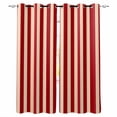 thumbnail image 1 of Red Brown Stripes Kitchen Curtains Minimalist Geometric Vertical Striped Cafe Short Curtains for Bathroom Blackout Window Curtain Small Window Treatment Drapes for Bedroom Living Room 52"x45"x2, 1 of 9