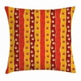 thumbnail image 1 of Red and Brown Throw Pillow Cushion Cover, Vertical Striped Pattern Cat and Dog Paw Traces Footprints Cute Kids Design, Decorative Square Accent Pillow Case, 18 X 18 Inches, Multicolor, by Ambesonne, 1 of 2
