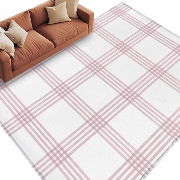 Red Buffalo Plaid Area Rug 8x10 Washable Rug Non Slip Farmhouse Checkered Watercolor Large Area Rug Soft Stainresistant Indoor Floor Carpet for Living Room Bedroom Home Office Dining Room Nursery
