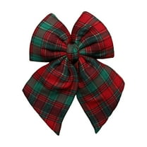 Red Buffalo Plaid Christmas Bows Christmas Wreaths Bows Xmas Plastic Bows for Christmas Tree, Garland and Outdoor Decoration