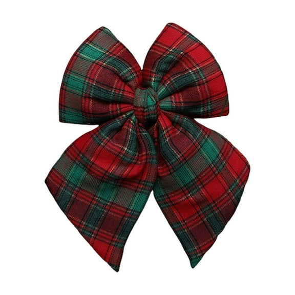 Red Buffalo Plaid Christmas Bows Christmas Wreaths Bows Xmas Plastic Bows for Christmas Tree, Garland and Outdoor Decoration