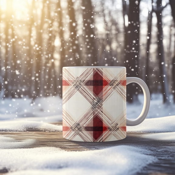 Red Buffalo Plaid Coffee Mug, Cistmas.