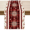 thumbnail image 1 of Red Buffalo Plaid Deer Snowflakes Christmas Winter Xmas Cloth Table Runner Burlap Table Decoration for Home Kitchen Dining Dinner Indoor Holiday Farmhouse Decor 13.8x71 Inch, 1 of 6