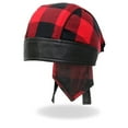 thumbnail image 1 of Red Buffalo Plaid Design - Officially Licensed Originals, Lightweight Biker Machine Wash, Headwrap, 1 of 5
