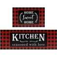 thumbnail image 1 of Red Buffalo Plaid Kitchen Mat Set of 2 Non Slip Thick Kitchen Rugs and Mats for Floor Comfort Standing Mats for Kitchen, Sink, Office, Laundry, 17"x47"+17"x28", 1 of 6