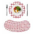 thumbnail image 1 of Red Buffalo Plaid Round 13 Inch Placemats Set of 8, Farmhouse Check Stripes Retro Geometric HeatResistant Non Slip Place Mats for Dining Table, Wipeable Braided Kitchen Table Mats for Housewarming, 1 of 9