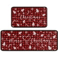 thumbnail image 1 of Red Buffalo Plaid Snowflake Christmas Kitchen Rugs and Mats Set of 2, Winter Home Decor Low-Profile Floor Mat Decorations for Home Kitchen 17"x47"+17"x30", 1 of 1