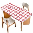 thumbnail image 1 of Red Buffalo Plaid Table Cloths for 3 Foot Rectangle Tables, Farmhouse Check Stripes Retro Geometric Patio Waterproof Elastic Fitted Tablecloths, Washable Rectangular Table Cover for Camping, 1 of 8