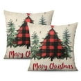 thumbnail image 1 of Red Buffalo Plaid Tree Christmas Throw Pillow Covers Beautiful Throw Pillow Case 2 Pieces Decorative Throw Cushion Case for Room Home Patio Bedroom Livingroom, 1 of 7