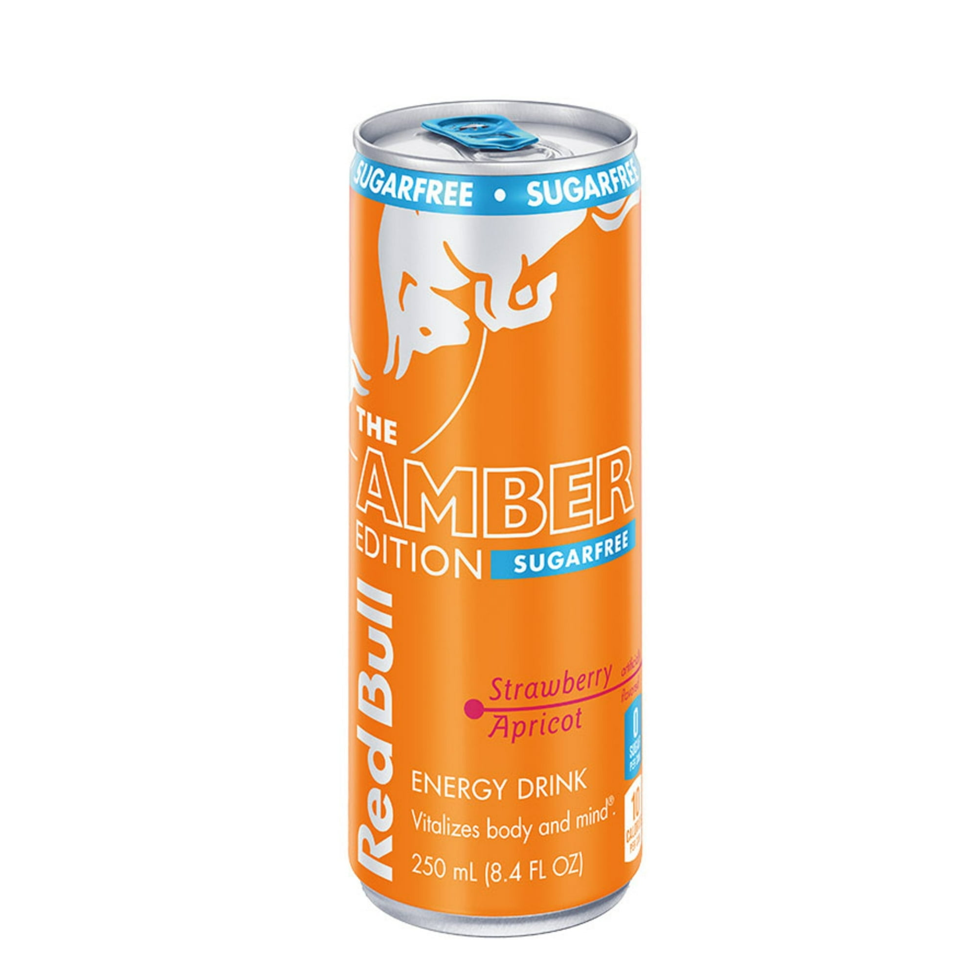 Red Bull Amber Edition Sugar Free Energy Drink, Strawberry Apricot, 80mg Caffeine, 8.4 fl oz Can-Pack Of 6