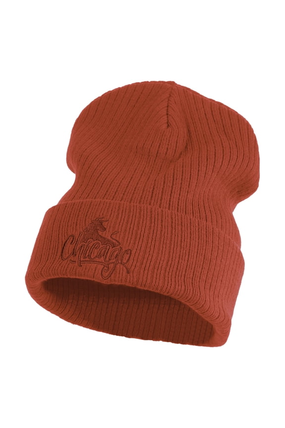 Red Bull Chicago Embroidered Big Size Cuff Long Beanie - Red XL-3XL