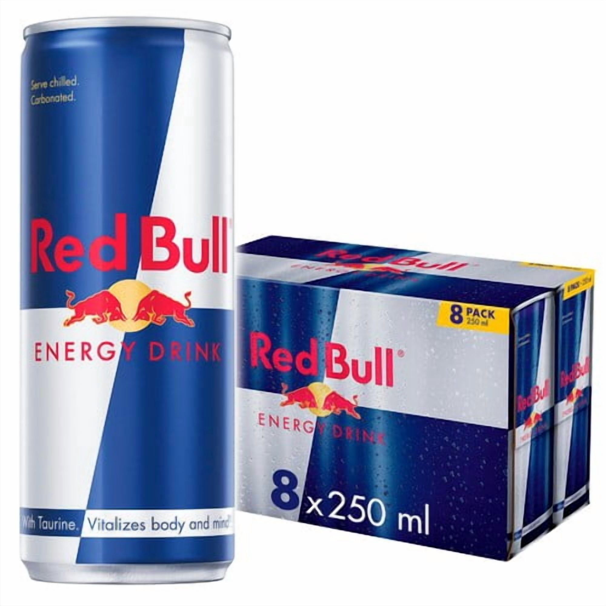Red Bull Energy Drink 8 x 250ml, British Import (Pack of 2)