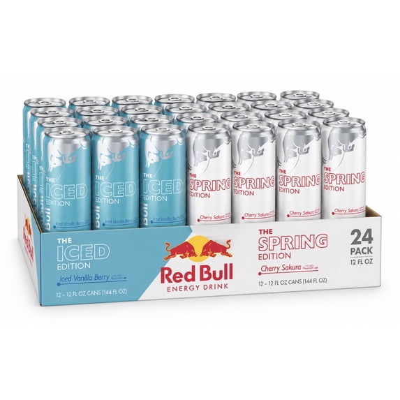 Red Bull Energy Drink, Iced Vanilla Berry & Cherry Sakura Variety Pack ...